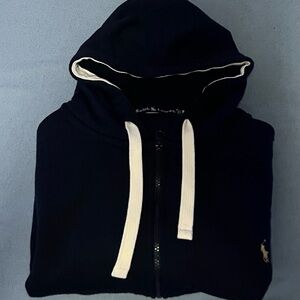 Ralph Lauren Dark Blue Hoodie with Cream Details
